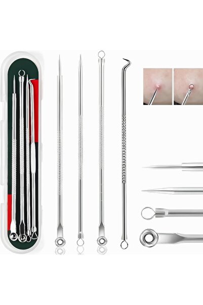 Siyah Nokta Çıkarıcı Set, Akne ve Siyah Nokta Temizleyici, 4 Parça Siyah Nokta Yağ Bezesi Giderici K