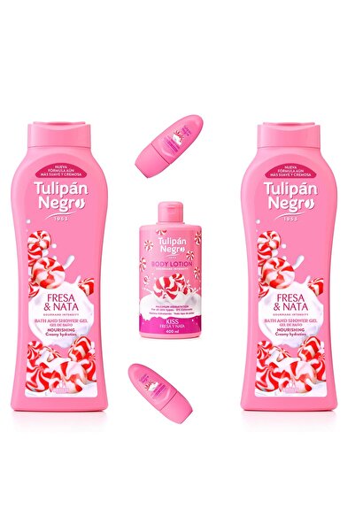 Tulipan Negro Set Capsuni si Frisca 2XGel +2XRol-On +1XCrema de corp