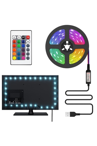 Hepta Collection TV ve PC Arkası RGB Şerit LED Işık Seti - 3 Metre, USB Giriş...