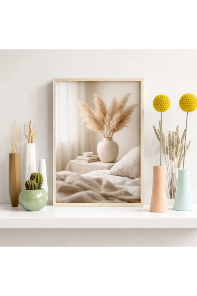 PosterPazar Minimal Boho Pampas Otu Poster - Kanvas