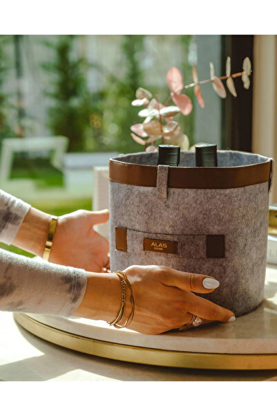 Kanonik Education Leather Striped Round Multi-Purpose Organizer Organizer Box...