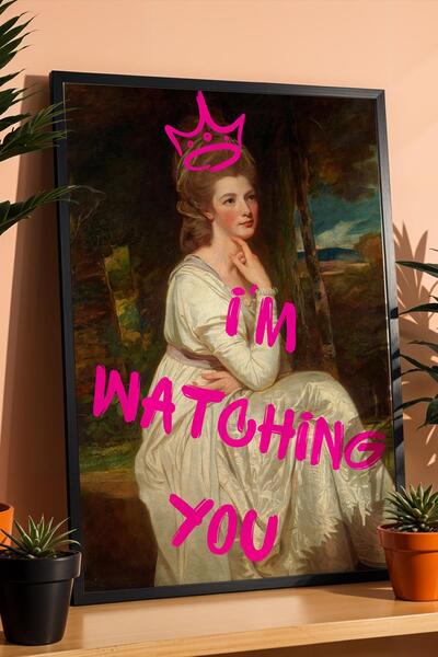 Saturn Tablou înrămat cu Lady Elizabeth Hamilton: Vă privesc dincolo de mine ...