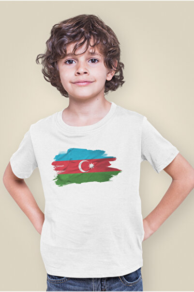 Morinna Azerbaijan Flag Printed Children's T-Shirt T-Shirt Mr-02