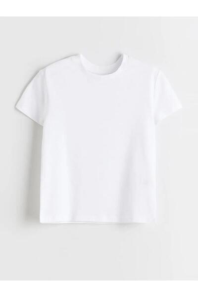 LC Waikiki White Girls' Crew Neck T-Shirt (S6)
