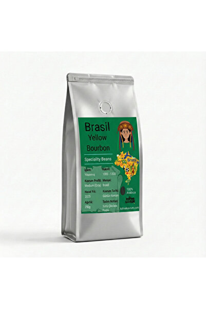 Kahve Kavrum Brezilya Yellow Bourbon Yöresel Filtre ve Çekirdek Kahve (%100 A...