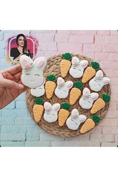 Tatlı Armağanlar Cute Rabbit and Carrot Model Boutique Cookies - 20 Pieces