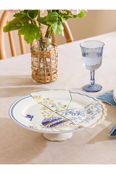 LC Waikiki طبق تقديم بقاعدة من البورسلين المطبوع المختلط 28 سم (S6)