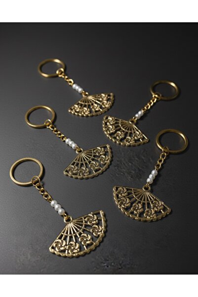 VESPERASTOREE سلسلة مفاتيح ذهبية على شكل مروحة - هدية، هناء، وعد، خطوبة، ختان...