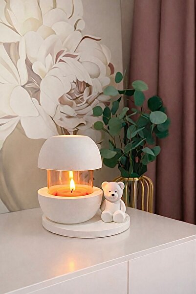 YASMELLA HOME Özel Tasarım Ayıcıklı Cam Kavanoz Mumluk | Dekoratif Masaüstü &...