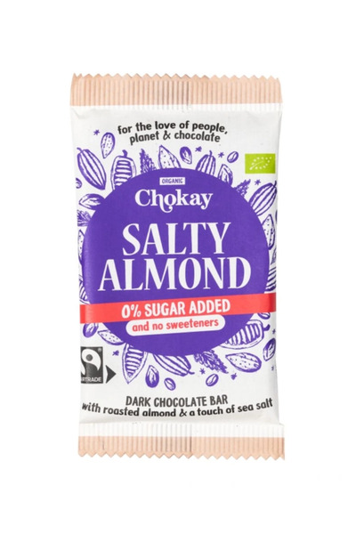 chokay Organic dark chocolate with salted almonds 70 grams