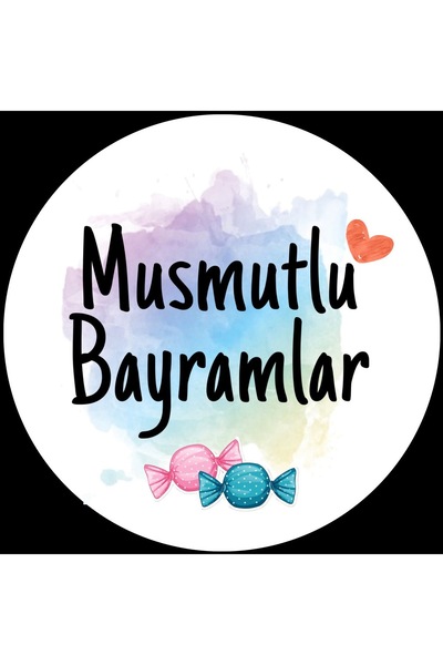 arl etiket tasarım dijital baskı merkezi Bayram Etiketi 4x4 cm 70 Adet – Yuva...