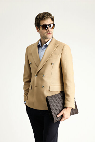 Kiğılı 6 Drop Regular Fit Standard Cut Double-Breasted Patterned Jacket