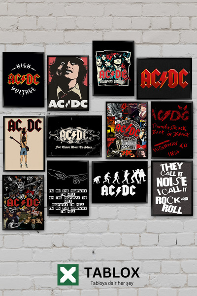 TABLOX 12 Piece Ac Dc Hard Rock Heavy Metal Music Album Band Concert Decorati...