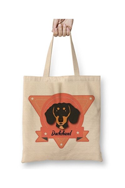 Toyaso Даксхунд колбас куче язовец мопс куче бяла платна чанта с дълги дръжки...