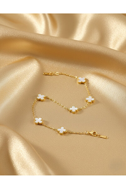 ArsEm Design Beyaz Yonca Taşlı Van Cleef