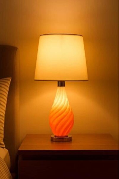 Generic Spiral Design Table Lamp in Gradual Orange