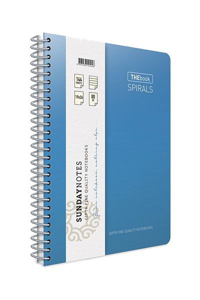 Gıpta A4 100 de coli cu spirală - Caiet albastru pastel fără linii cu copertă rigidă (5505)