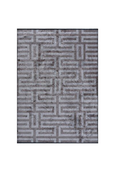 GÜMÜŞSUYU Deco Milano 12256 100x200 Gri Doğal Iplik Antitoz Yıkanabilir Pamuk Dekoratif Mutfak Salon Halıları