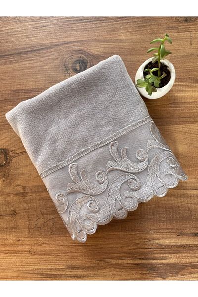 Çeyiz Bahçesi Ivy Gray Velvet Towel 50&90