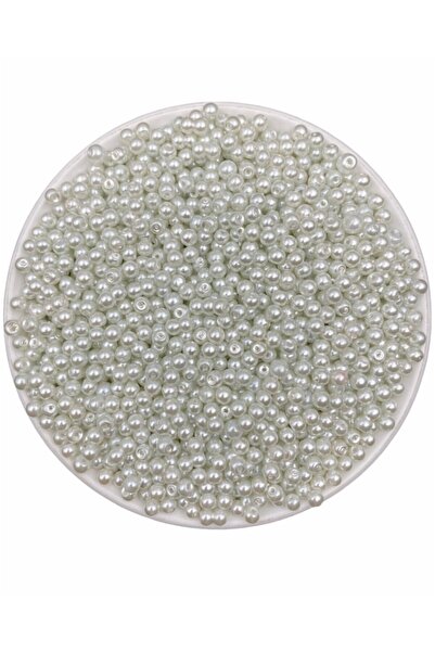Hedef Bijuteri 50 Gr 4mm Beyaz Cam Inci Boncuk ,takı Yapım Boncuğu (50gr,~550 Adet Boncuk