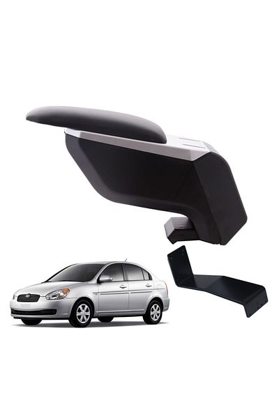 3 Tıkla Hyundai Accent Era 2006 Armrest with Steel Legs Without Piercing Grey-black