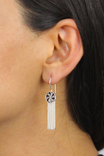 Artuklu Telkari 925 Ayar Gümüş Mardin Midyat Hasırı Asur Model Kadın Küpe