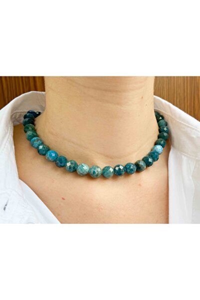 Mucize Taş قلادة من حجر الأباتيت الطبيعي مقاس 10 ملم