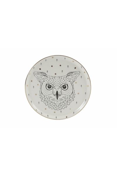 Porland 20cm Forest Owl Flat Plate