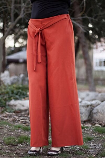 Modakenti Кірміт кольорові широкі штани з поясом і еластичним поясом