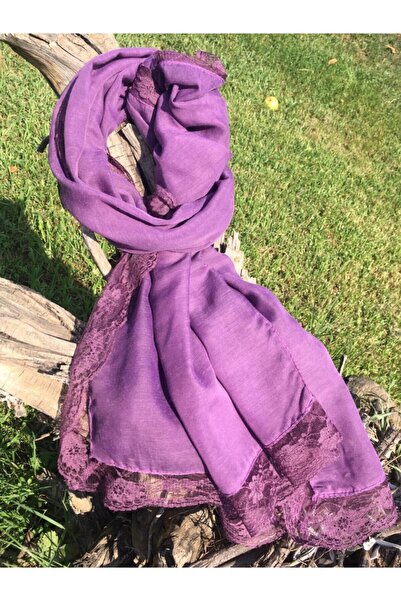 YİLSER Dantelli Mürdüm Şal