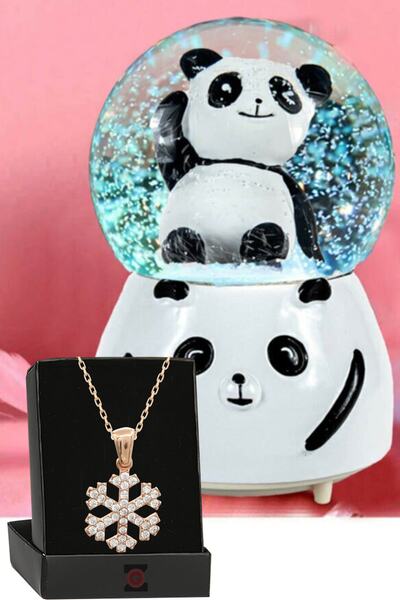 Zemtigo Sevimli Panda Renk Değiştiren Işıklı Müzikli Kar Taneli Kar Küresi ve...
