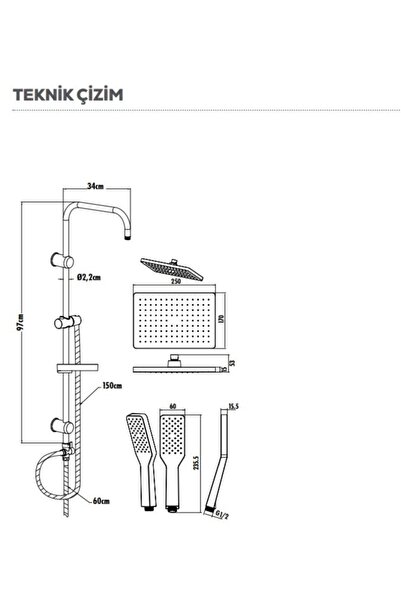 Creavit Sh630 Tepe Duş Sistemi