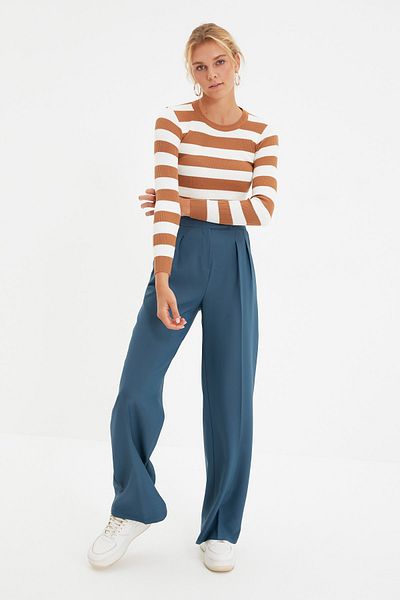 Trendyol Collection Pants - Blue - Wide leg