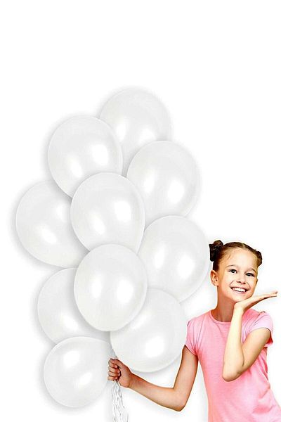 Party City White Color Metallic Balloon Pack of 25