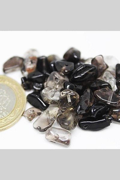 Yasamtohumu Perforated Smoky Quartz Stone Mini Size 50 Pieces