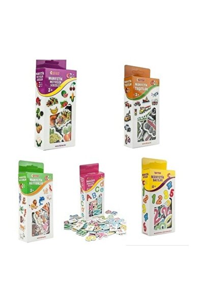 Diytoy مجموعة مغناطيسية مكونة من 5 حروف وأرقام وحيوانات وفواكه ومركبات