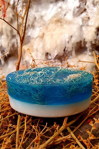 FANTASTİK SANAT ATÖLYESİ Decorative Gift Fiber Therapy Soap with Glycerin and Donkey Milk - Ocean Scented - 120 Grams