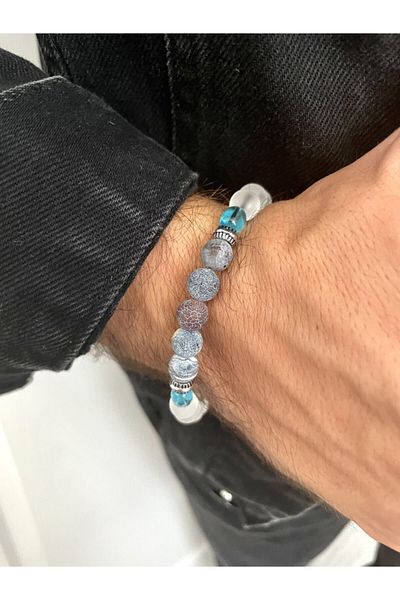 Padore Accessory Natural Stone Bracelet Designed with Chalcedony and Nude Stones