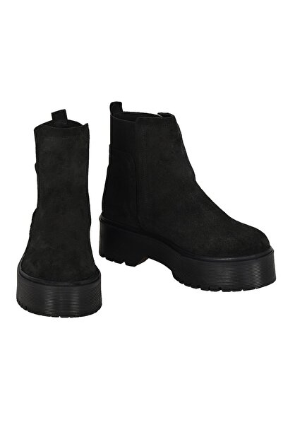 Moosefield Hakiki Deri Siyah Kadın Bot