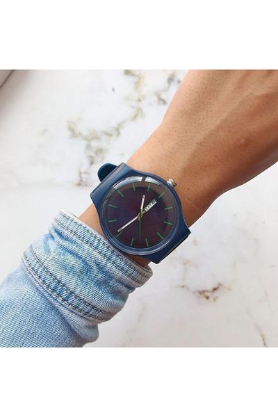 Ricardo Unisex Wrist Watch with Silicone Cord Calendar - Navy Blue