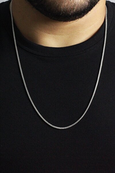 Piraye Silver 925 Ayar Gümüş Oksitli Tilki Kuyruğu Kolye 2 Mm