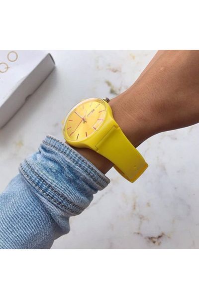 Ricardo Unisex Wristwatch with Silicone Cord Calendar - Yellow