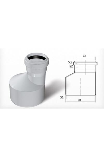 FIRAT Dublex Pvc Atık Su Borusu Pimaş Redüksiyon 100 X 50 Mm.