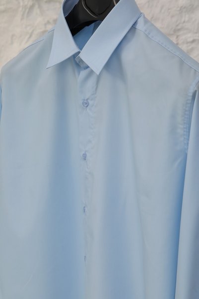 Gambocci Cămașă clasică albastră slim fit pentru bărbați