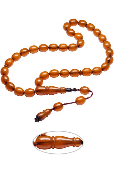 Tesbih Atölyesi Orange Color Certified Ottoman Similar Stick Rosary