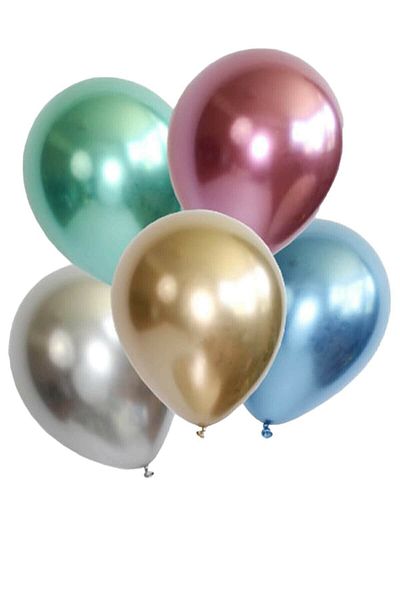 Party City Chrome Metallic Balloon Mixed Color 5 Pack