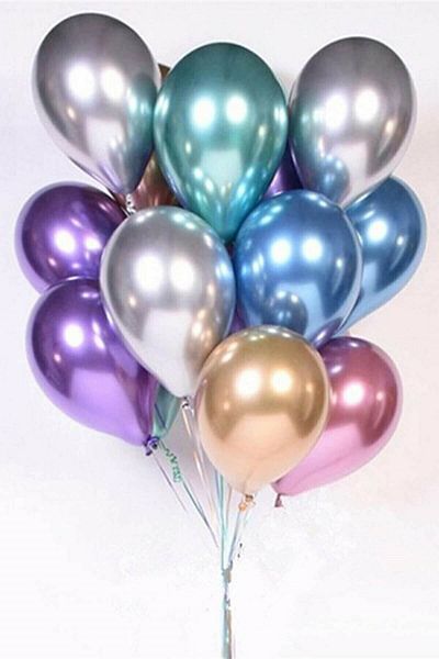 Party City Chrome Balloon Mixed Color 25 Pcs (EXTRA BRIGHT)