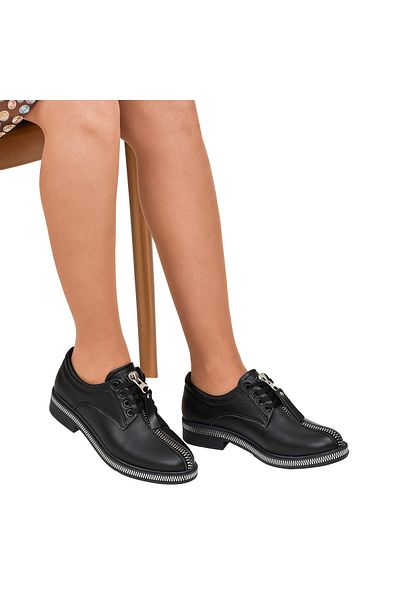 Moosefield Genuine Leather Black Women's Shoes