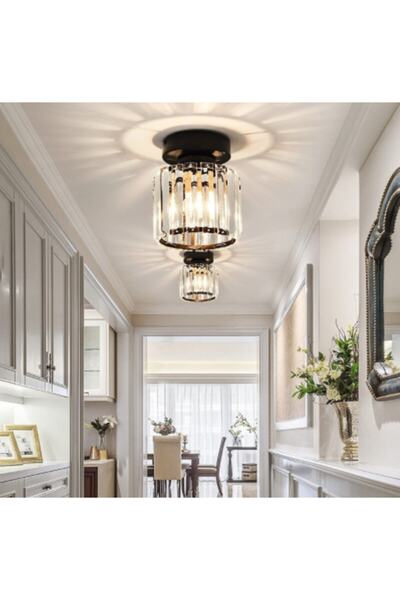 Luna Lighting Luxury Black Placemat Chandelier 2 Pieces