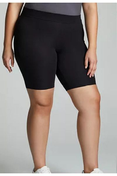 Yabgu Women's Plus Size Daily Sports Shorts and Tights Black
